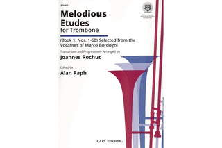 Melodious Etudes for Trombone, Book 1: Nos. 1-60, Selected From The Vocalises Of Giovanni Marco Bordogni, arr. Joannes Rochut - Houghton Horns